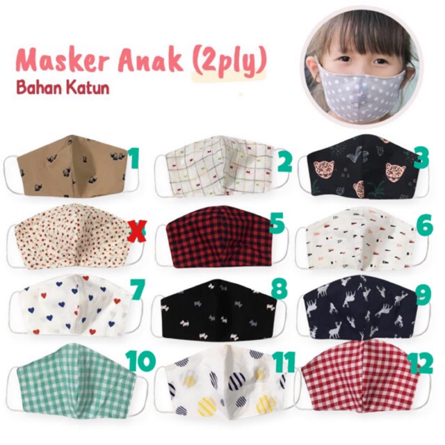 Masker Kain Katun Anak (2 Ply)