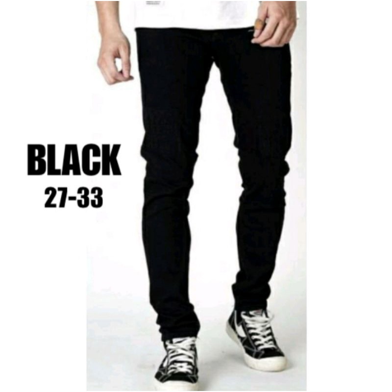 CELANA PANJANG COWOK STRETCH SLIM FIT HITAM