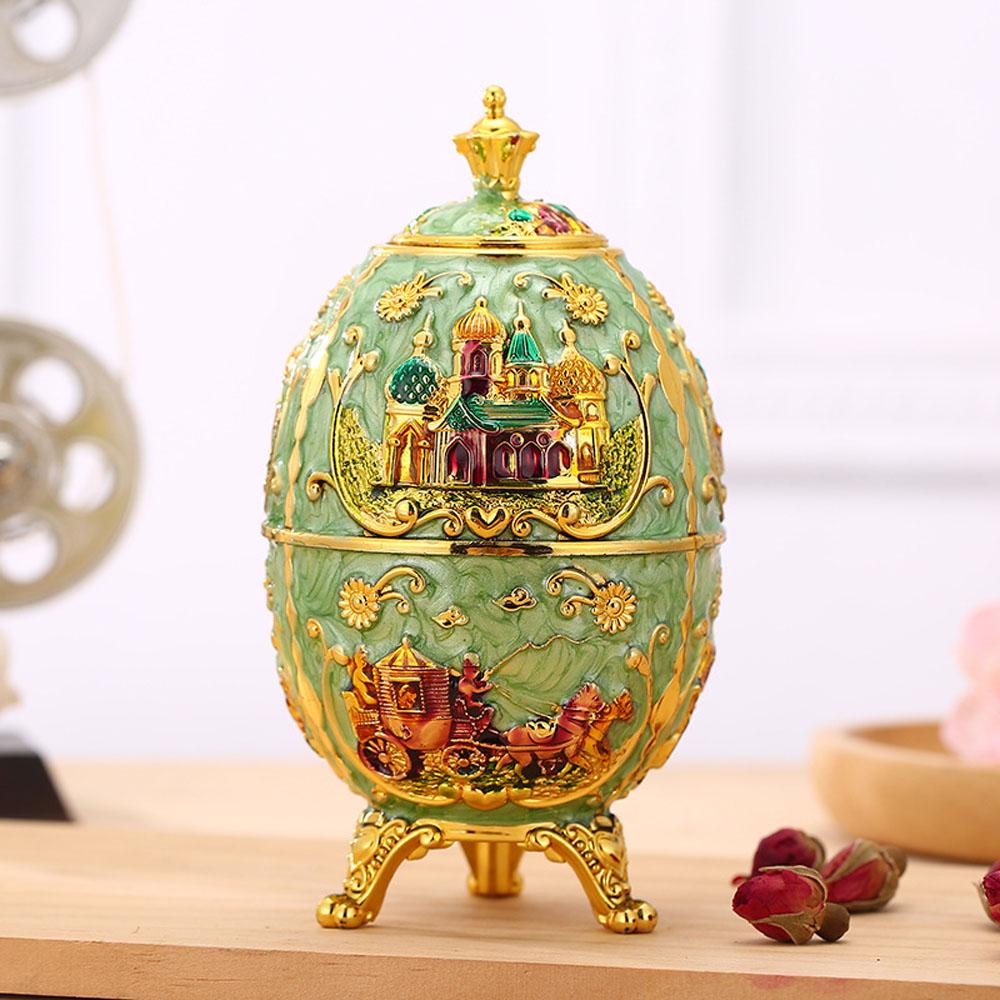 [Elegan] Tempat Tusuk Gigi Berbentuk Telur Dorong Otomatis Gaya Eropa Castle Aksesoris Dapur Table Decor Storage Case