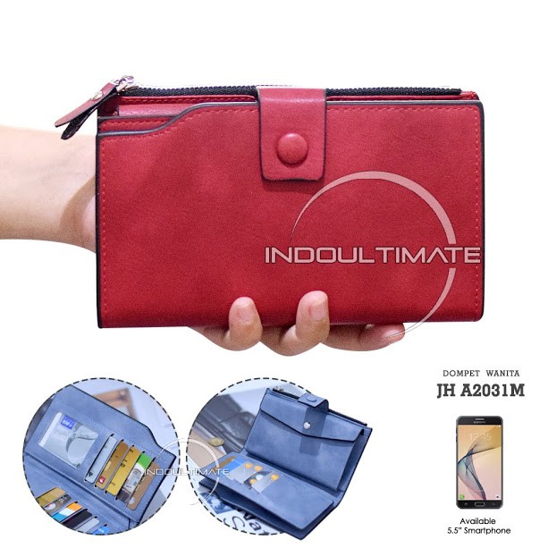 Dompet Wanita JH-A2031M / Dompet Cewek / Cewe Kartu ATM Panjang Lipat Kulit Import Murah Lucu