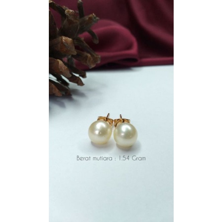 Mutiara Lombok Asli | Giwang rhodium mutiara air laut