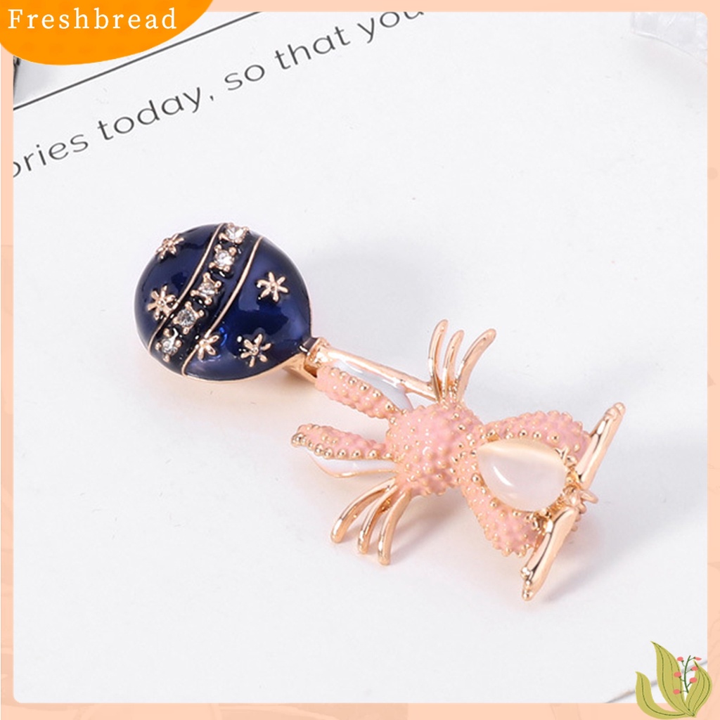 Terlaris Women Fashion Rhinestone Inlaid Cute Bunny Balloon Design Brooch Pin for Party