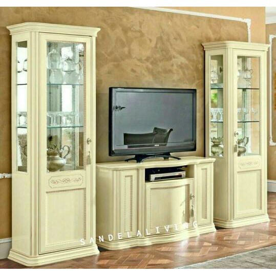 bufet tv minimalis duco, lemari hias duco, lemari pajangan duco