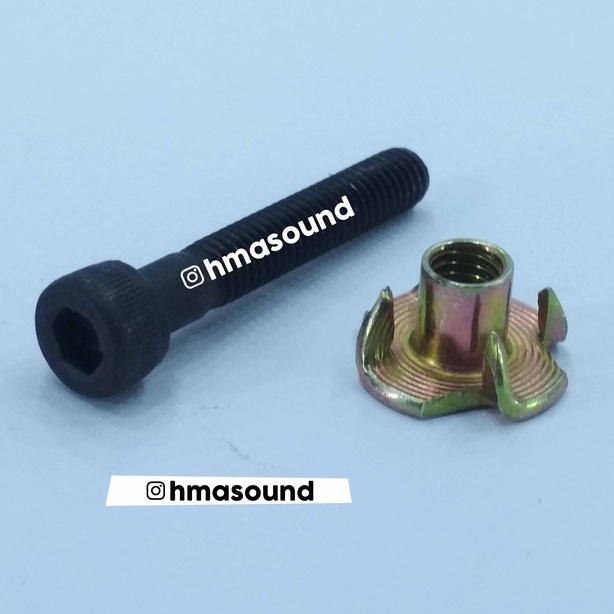 Mur Cakar T Nut + Baut L Hitam 5 x 30