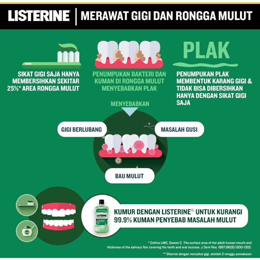 LISTERINE ANTISEPTIC MOUTHWASH 250ML // OBAT KUMUR LISTERIN // LISTERINE