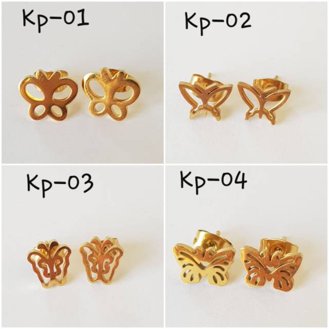 Anting tusuk titanium / anting kupu-kupu / anting tusuk import / titanium stell import antikarat