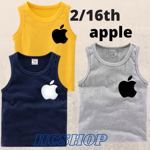 Baju Singlet Logo Apple Anak usia 2-16 Tahun kaos Singlet Anak Unisex Anak Dalaman Anak Tanktop Ank cowo cewe