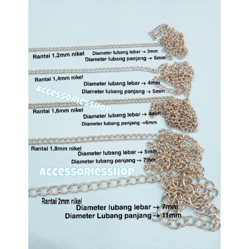 Rantai tas besi meteran tanpa pengait-1Meter