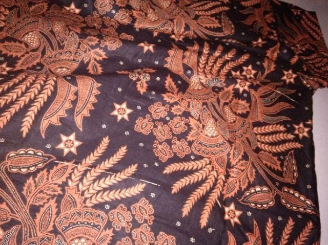 Batik Couple Keluarga Sania Ruffle Ori Ndoro Jowi Dnt Motif Manggar Sogan Rempel Bawah