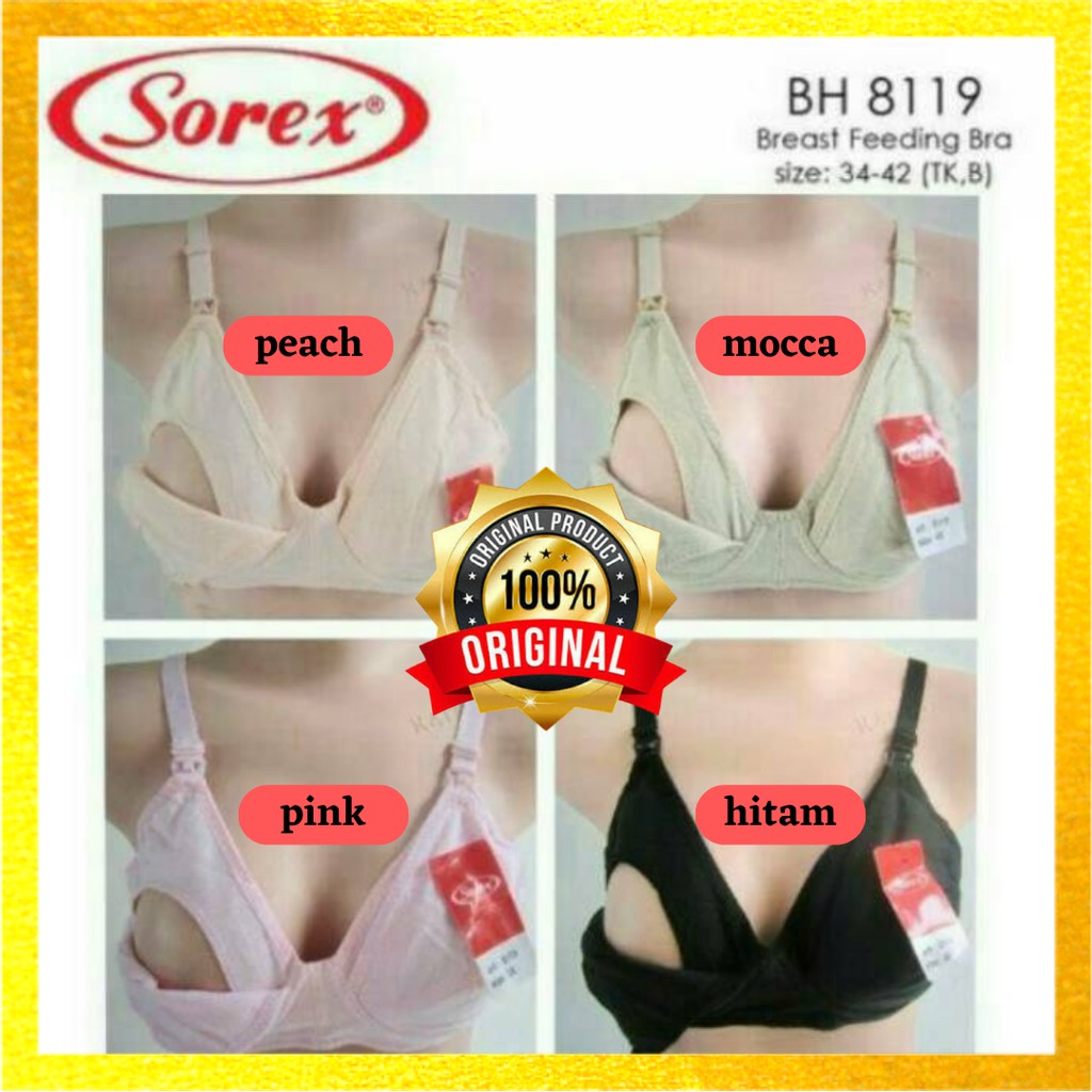 SOREX 8119 - BH Menyusui Bra Menyusui Sorex Polos Nursing Bra Tanpa Busa Tanpa Kawat