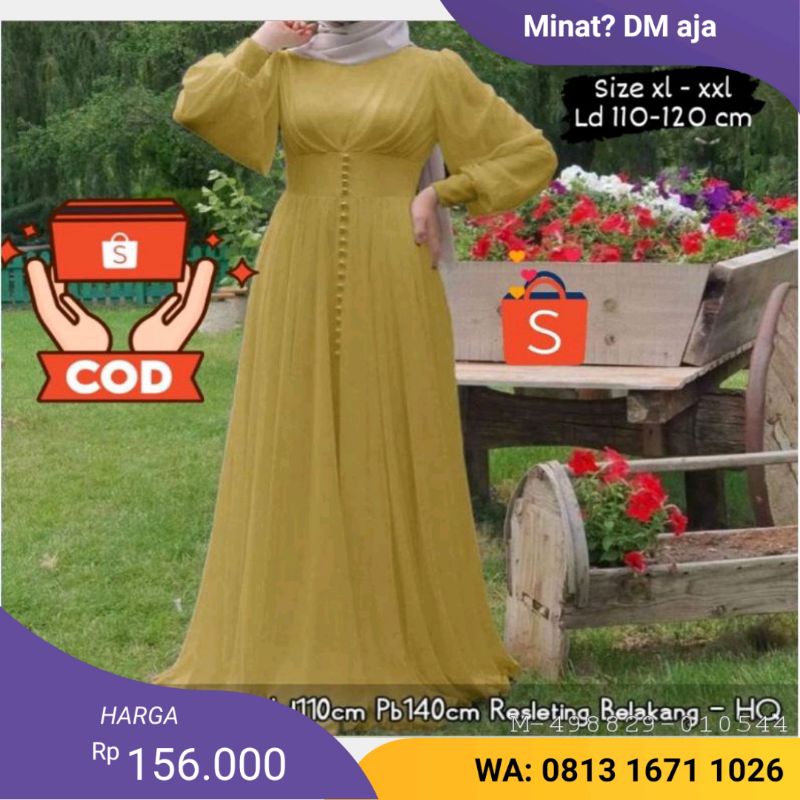 DRESS WANITA MALINA GAMIS CERUTY BABYDOLL VANA-684
      Warna:
       Hitam, Putih, Lime, Coral, Ar