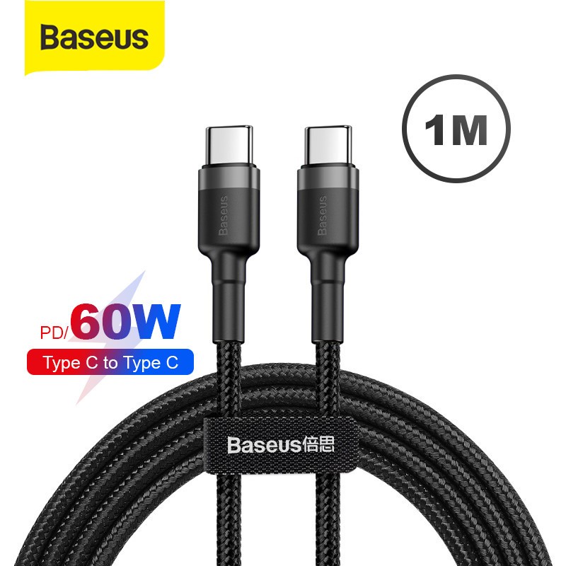 BASEUS Cafule Lightning type C C to C Fast Charging Kabel Data 1M android apple smart phone original