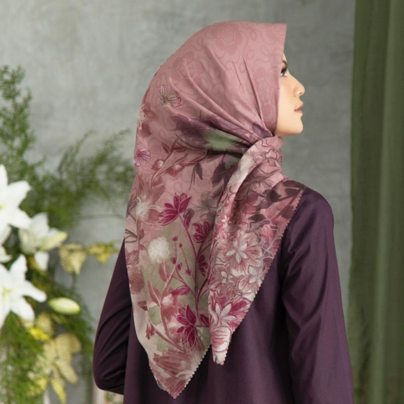 Hijab Segi Empat Motif  Lasercut MS Hijab /kerudung motif terbaru Jilbab Voal motif terlaris Jilbab deeka-Ms 19