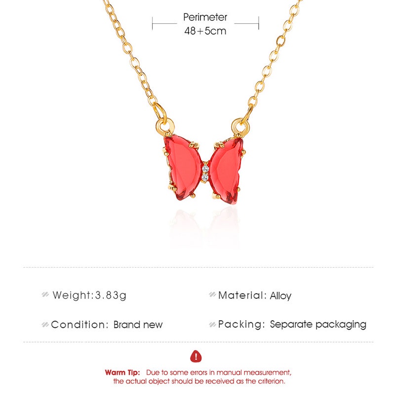 Kalung Butterfly Mimpi Rantai Kupu-kupu Multiwarna Aksesori Gadis Modus Korea