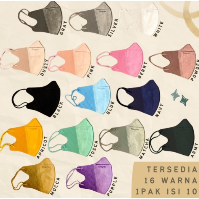 Surgical Mask Duckbill SHUMU 4 Ply Kemenkes Model Sensi Garis Original (FREE KONEKTOR)