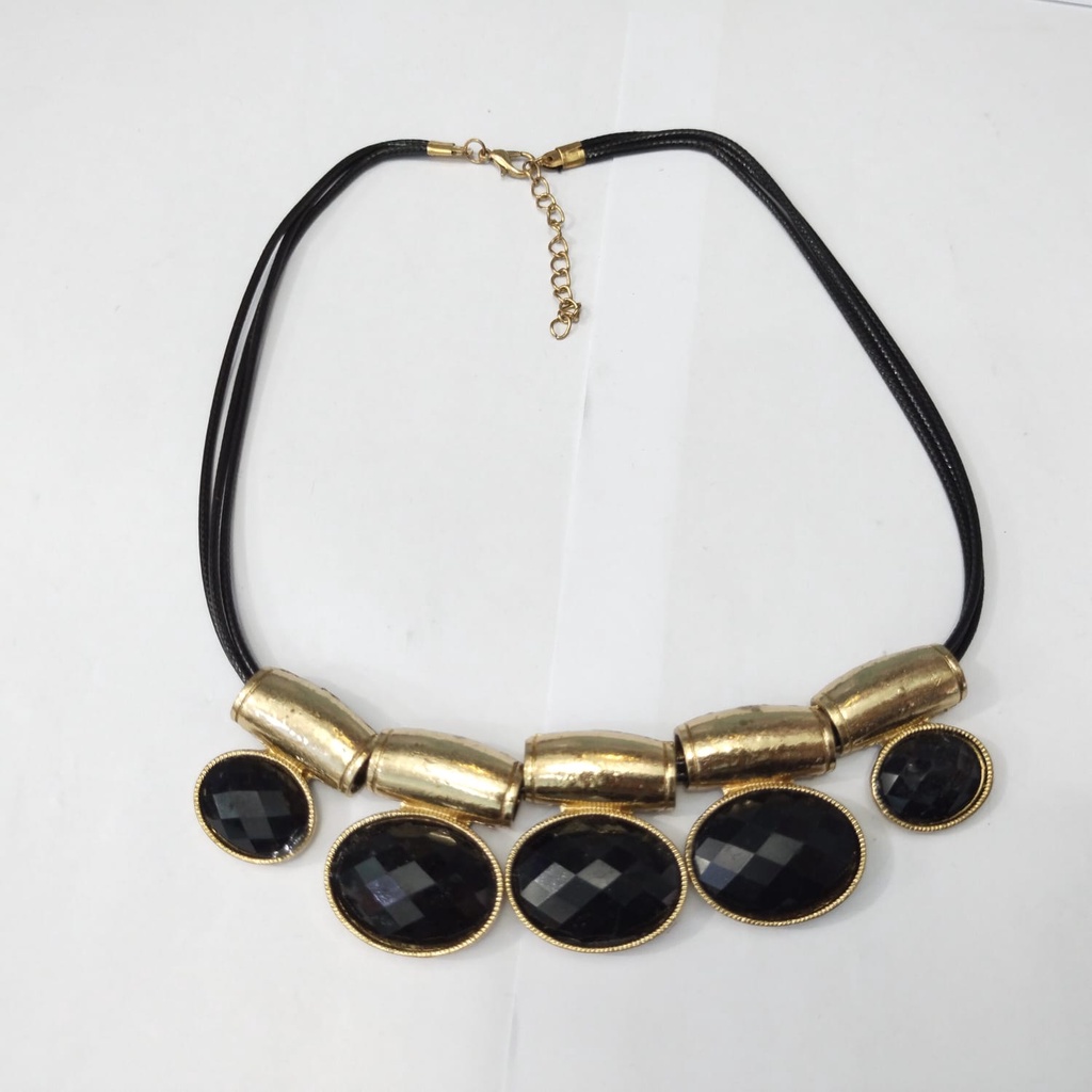 Kalung Permata Kristal Hitam Fashion Kekinian