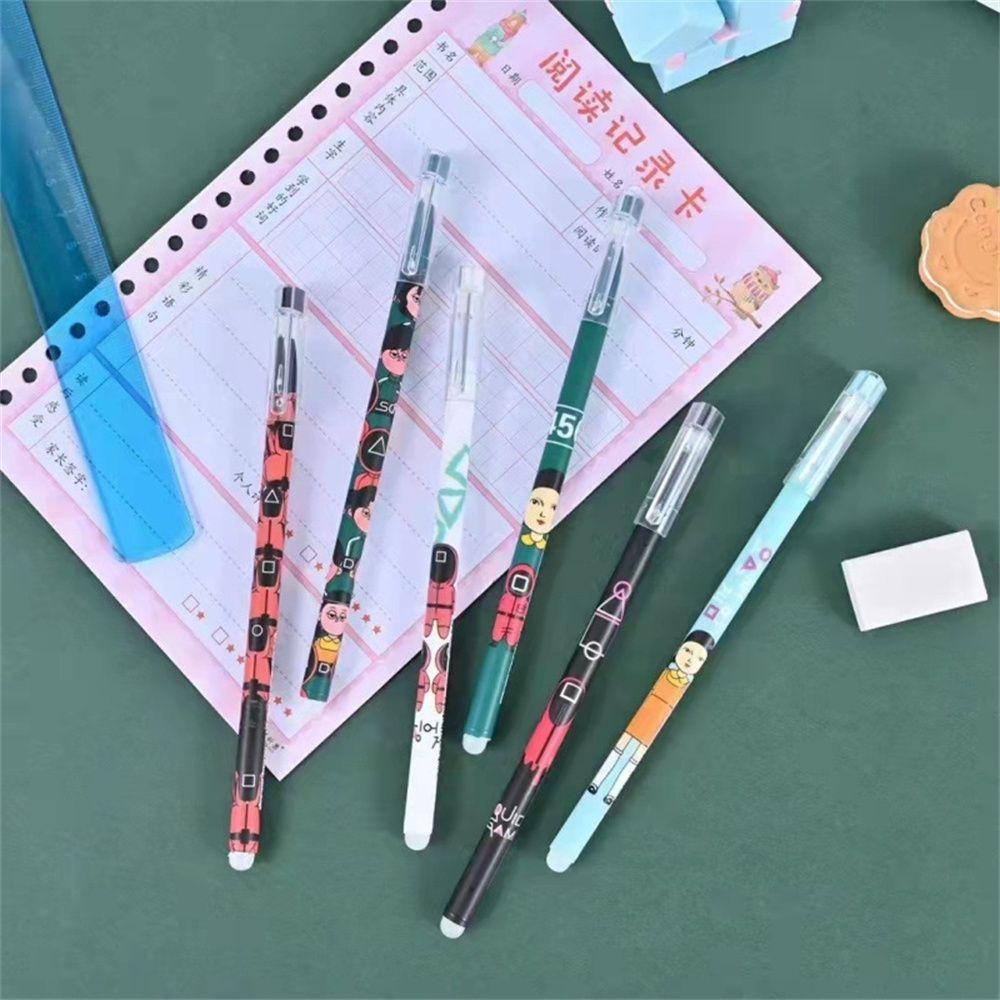 Agustina Squid Game Gel Pen 12 Pcs/Set Perlengkapan Diary Sekolah Ulang Tahun Siswa Hadiah Alat Tulis Pena Keren