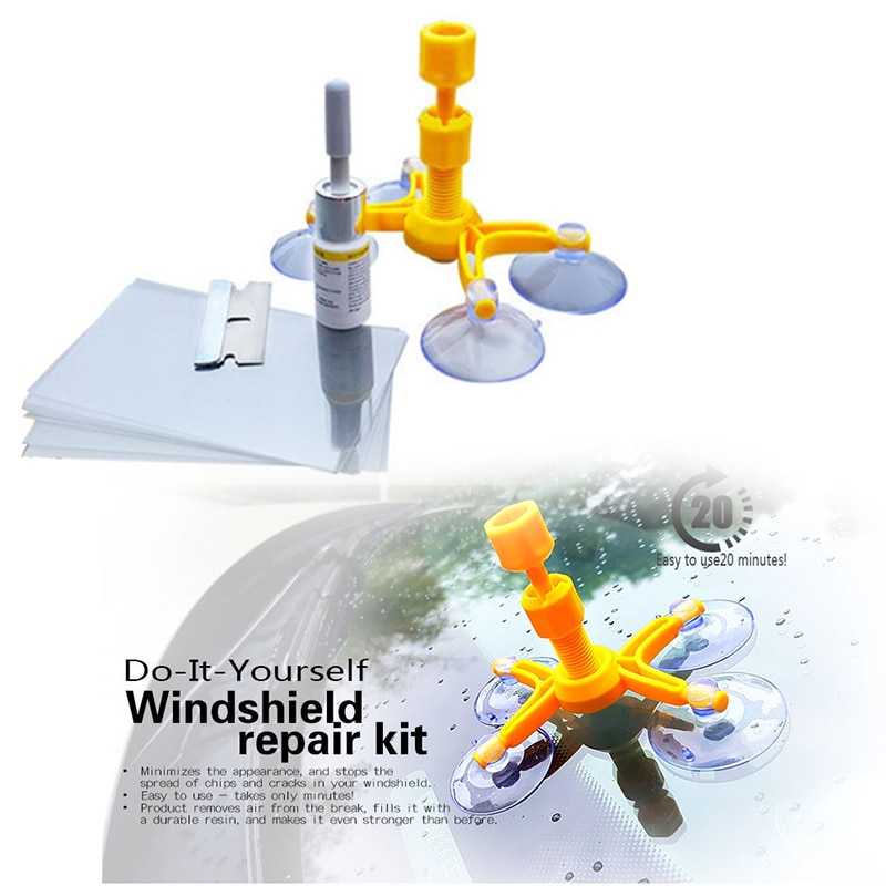 Sikeo DIY Alat Reparasi Kaca Mobil Resin Lem Cermin Mobil Retak Windshield Repair Kit