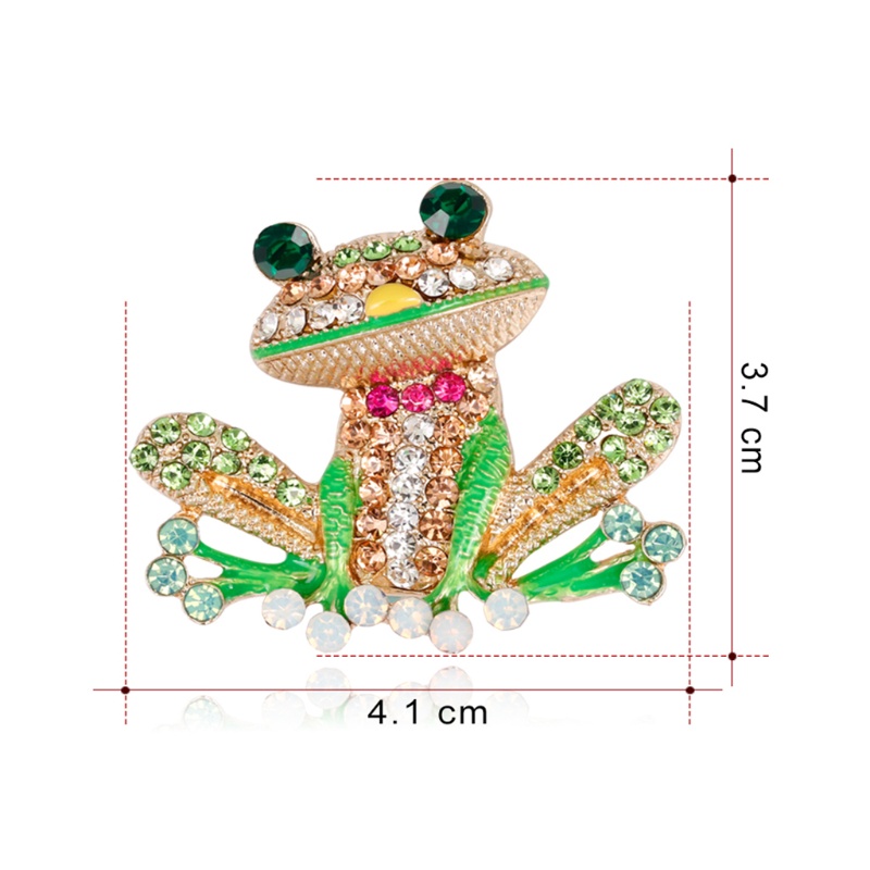 SIY  Frog Brooch Pins For Women Men Jewelry Costume Gifts Enamel Rhinestone Colorful