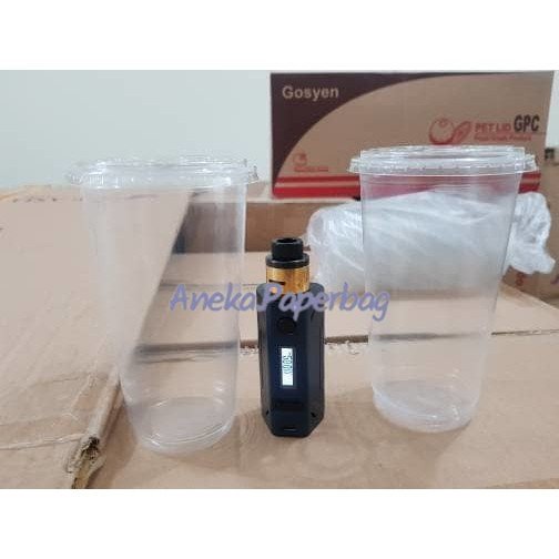 Cup PP 22oz Polycup / Gelas Plastik PP 22oz + Tutup FLAT MIN 100PCS Best Seller