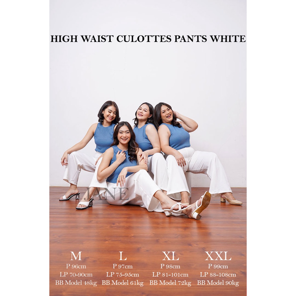 Celana Panjang Kulot Polos SCUBA TEBAL HW Kulot Premium Long Cullotes High Waist Culottes Pants JANE