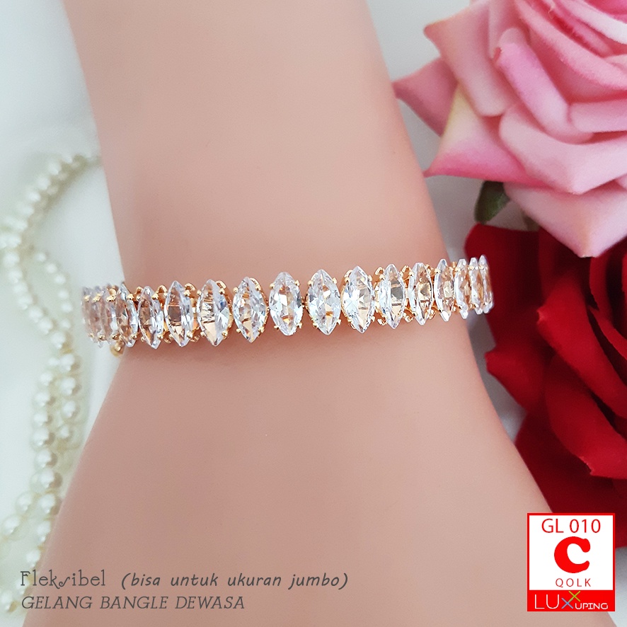 GL 010 Gelang Bebas Ukuran Free Size Gelang Lilit Gelang Fleksibel  Slap Bracelet Gelang Unik Ukuran Besar Bisa Dipakai Untuk Orang Gemuk Gelang Orang Kurus Perhiasan Wanita Emas Imitasi Gelang Bangle Slap Bracelet Luxx Xuping-C. Markis