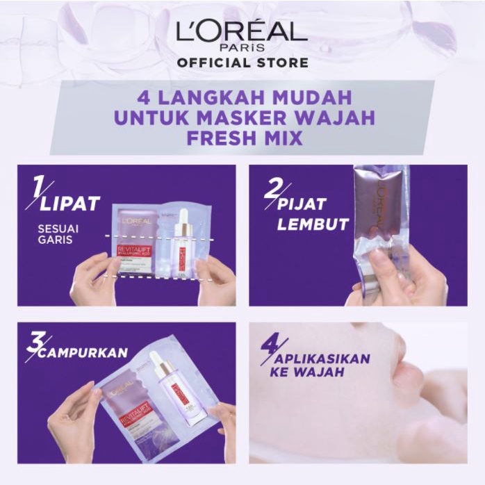 Loreal Paris Revitalift Freshmix SheetMask / Masker Wajah (Untuk Kulit Cerah dan Kenyal)