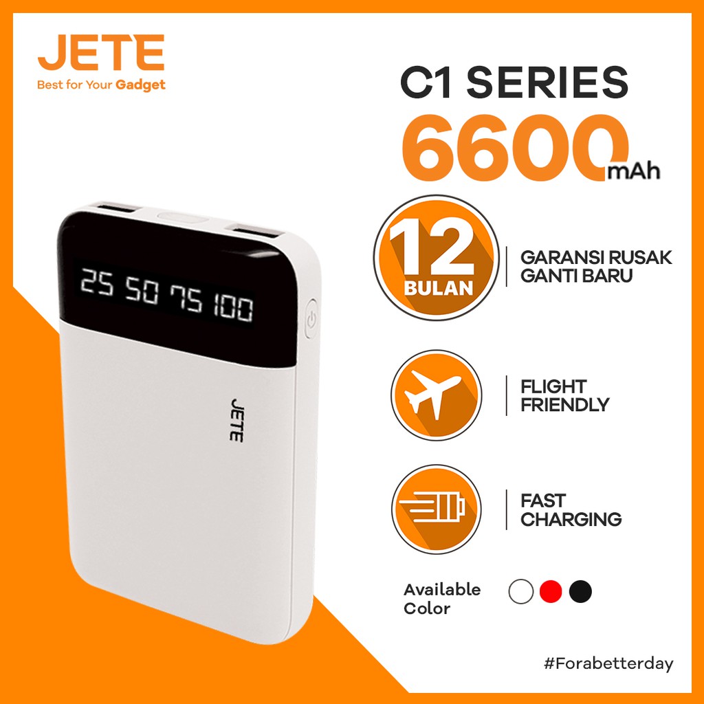 Powerbank 6600Mah Jete ROMEO Garansi 1Tahun