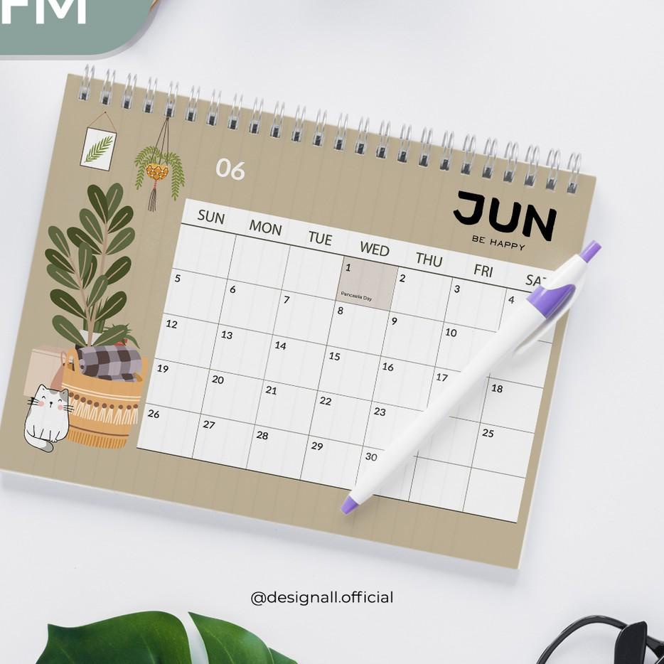 

[PRODUK K8D9M] Designall Kalender Meja / Kalender Duduk Aesthetic Tahun 2022 Spiral FM VFH