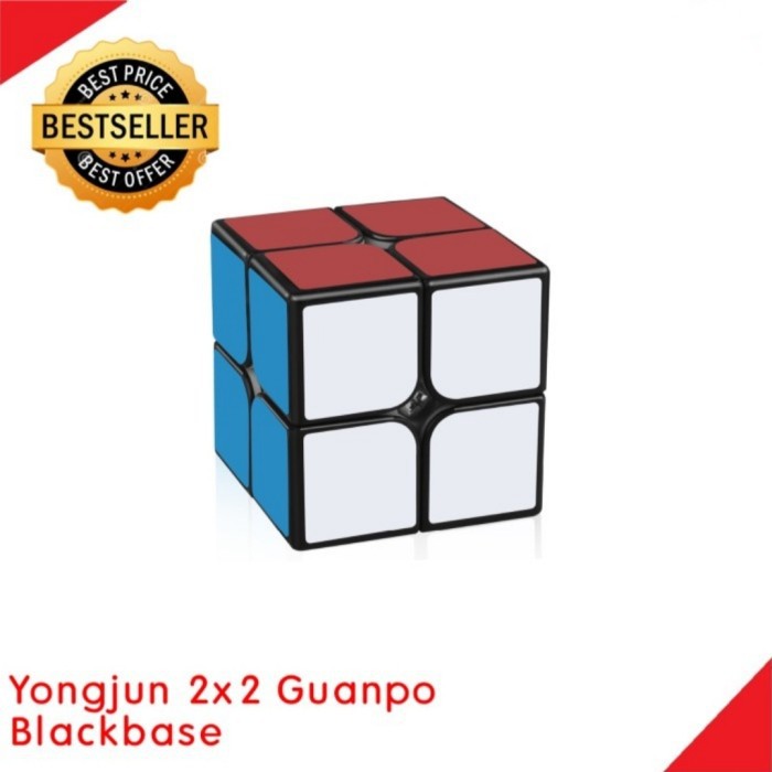 Rubik 2x2 Yongjun Black base / Mainan edukasi Rubik 2x2