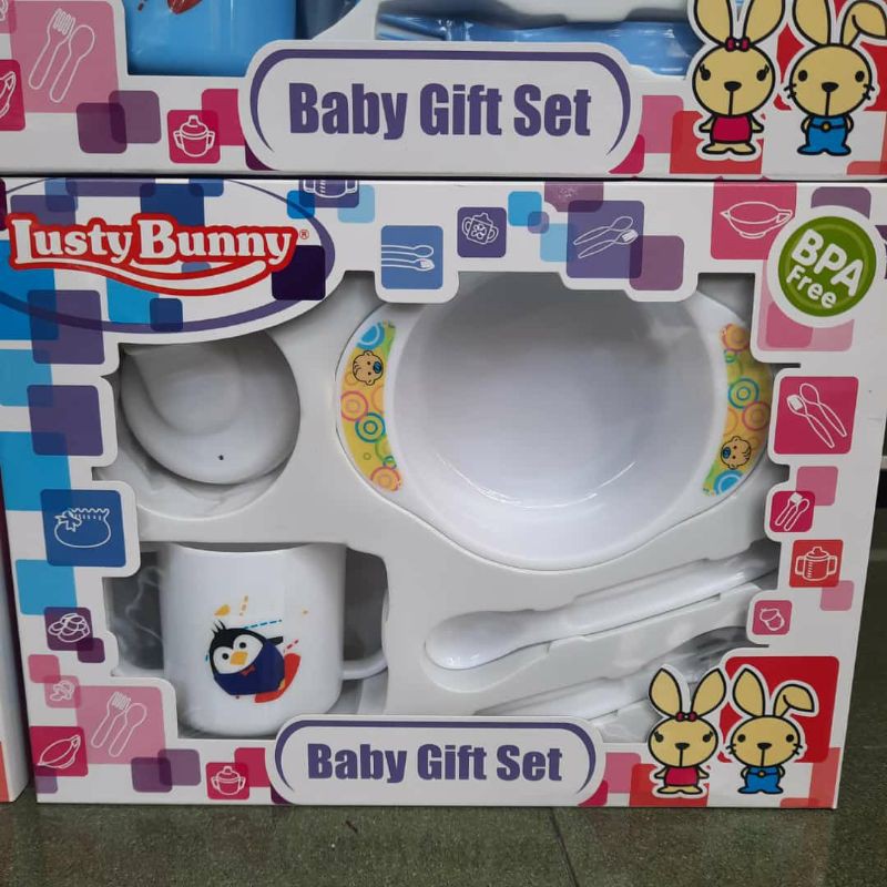 Lusty Bunny baby gift set (LB1404). baby feeding set. kado bayi