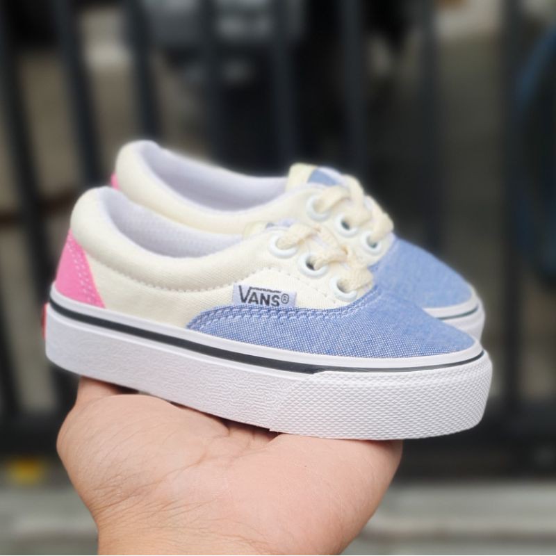 Sepatu vans anak Era multicolor denim krem pink 20 - 35