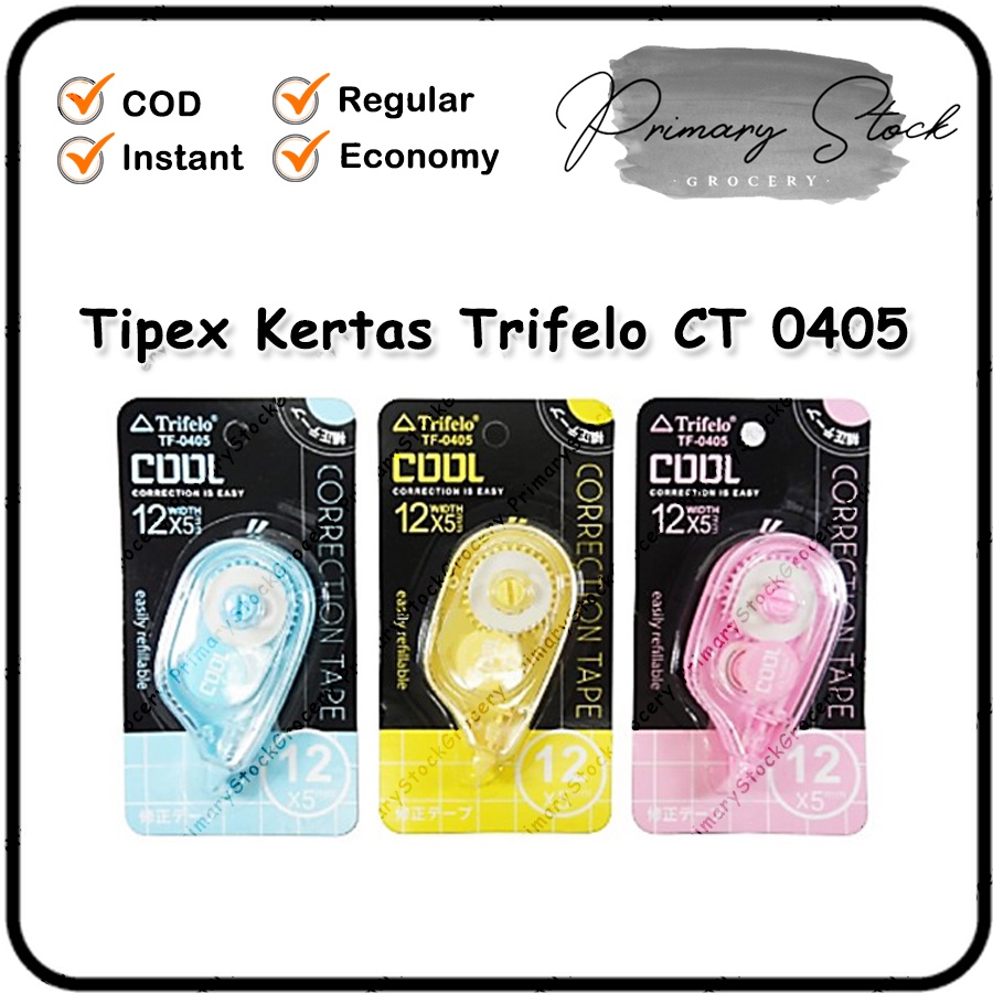 

Correction Tape 12 M Trifelo CT 0405 Tip Ex Kertas Tipex Murah