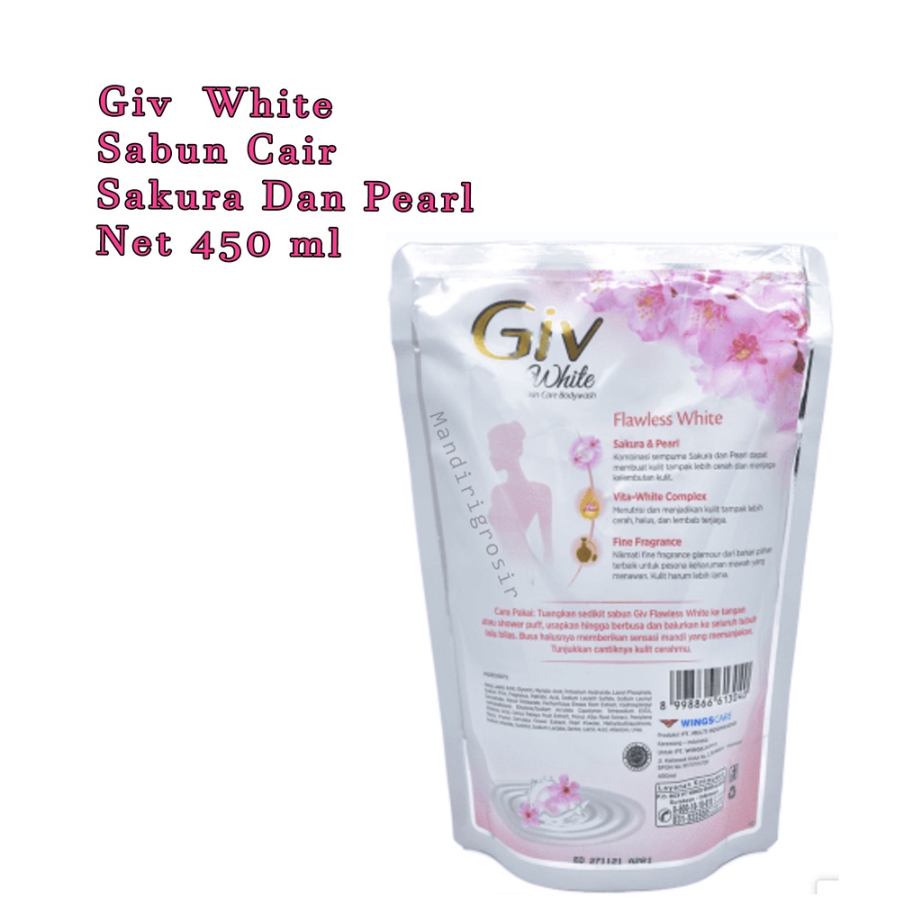 Sabun Giv * White *sabun badan * Boady wash *sakura dan pearl * 450ml