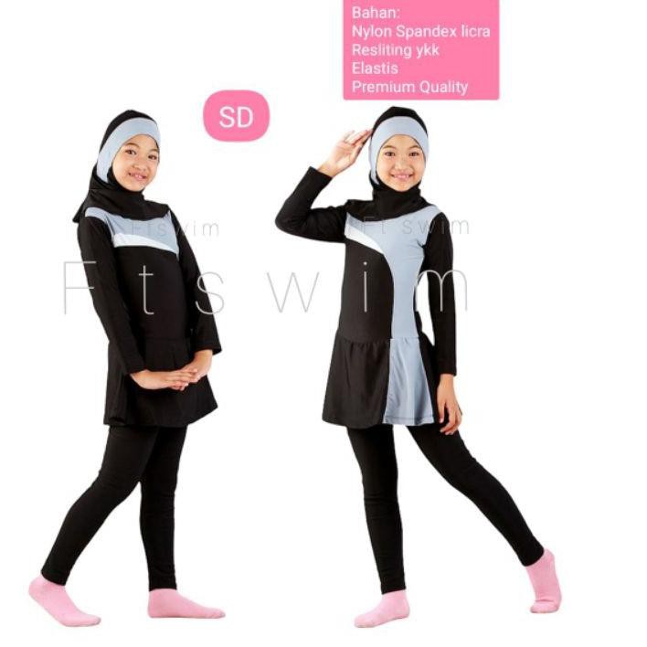 ✥ 8-11 tahun Baju renang anak cewek muslim/pakaian renang anak SD muslimah ❉