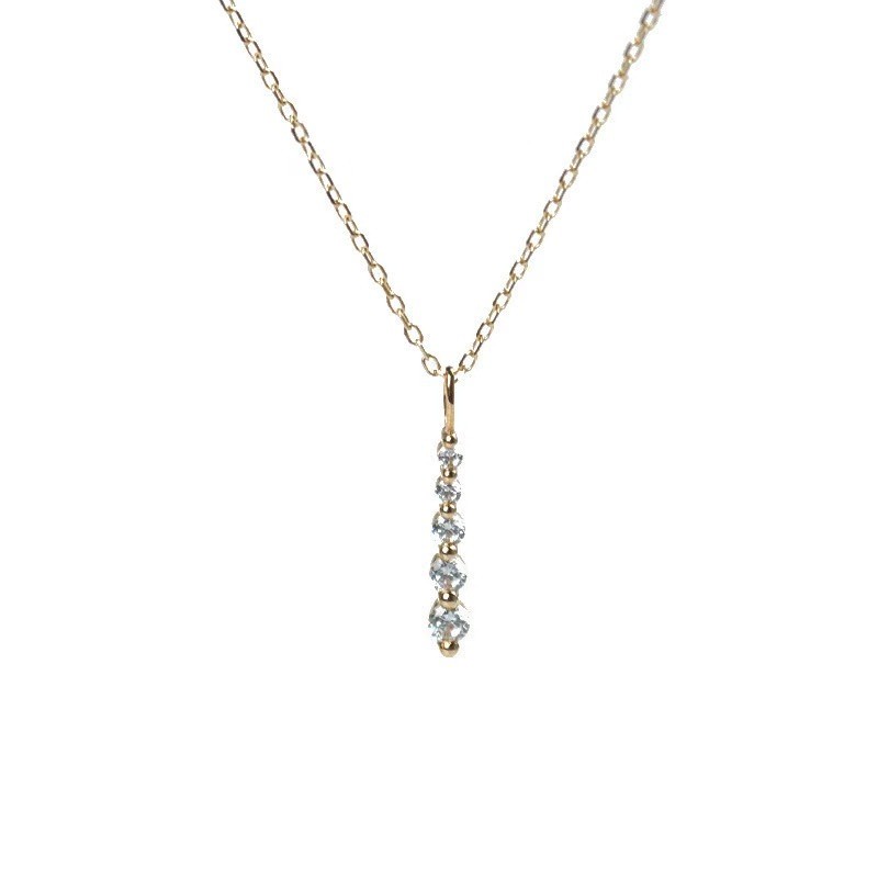 Kalung Liontin Kristal Zircon Bentuk Tetesan Air Gaya Korea Untuk Wanita
