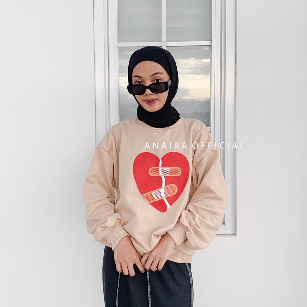 SWEATER WANIITA BROKEN HEART ANAIRAOFFICIAL SWEATER OVERSIZE WANITA SWEATER CEWEK SWEATER OVERSIZE CEWEK CREWNECK CEWEK CREWNECK WANITA