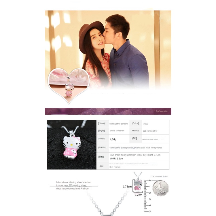 Kalung Liontin Kucing Kecil Bahan Stainless Steel Warna Silver