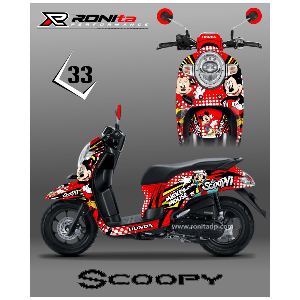 decal scoopy mickey mouse all motif full body sticker scoopy custom
