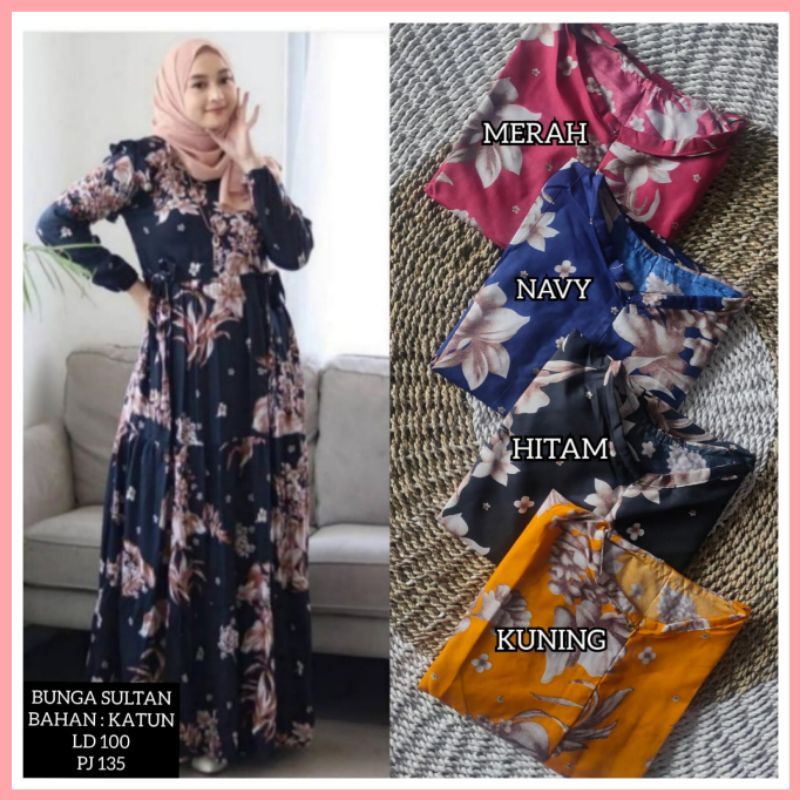 [FASHION MUSLIM] Gamis KATUN MOTIF kekinian | terbaru | terlaris | termurah