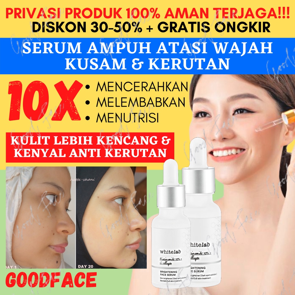 SERUM PEMUTIH PECERAH WAJAH WHITELAB INTENSE BRIGHTENING SERUM - NIACINAMIDE 10% PERAWATAN WAJAH