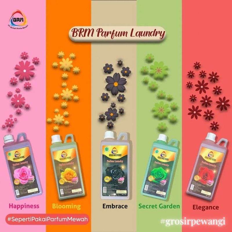PEWANGI PARFUM LAUNDRY BRM MAWAR JERIGEN 1LITER ELEGANT