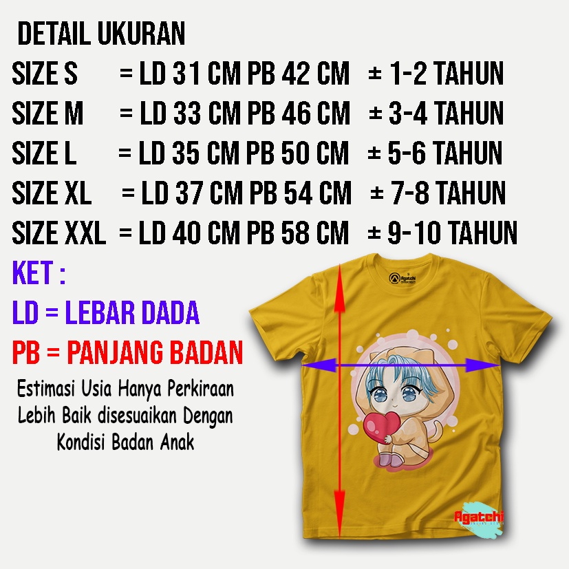 Baju Kaos Atasan Anak Perempuan Anime Girl