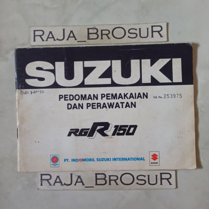 Buku pedoman pemakaian dan perawatan Suzuki RGR150/RGR 150/RGR Crystal