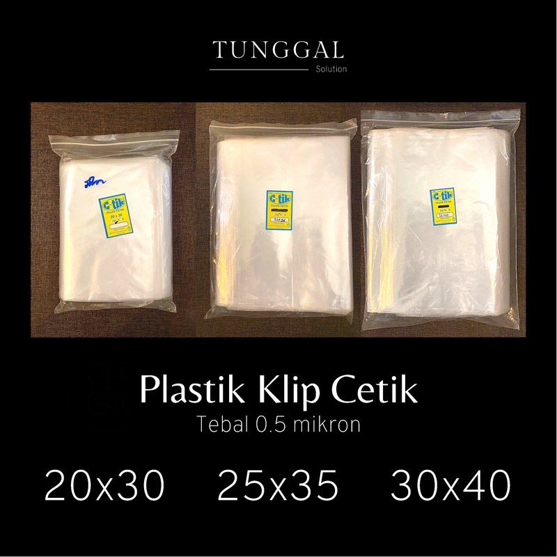 100 lembar - Plastik Klip Cetik, tebal 0.5 mikron. Plastik baju laundry, plastik kain, plastik klip 