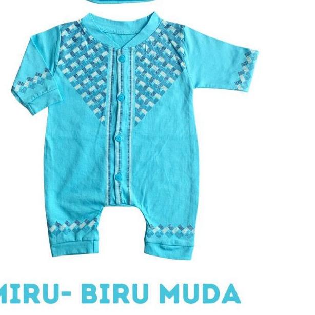 ➳ Baju Muslim bayi anak laki laki koko jumper romper panjang sablon set peci koko miru aqiqah new bo