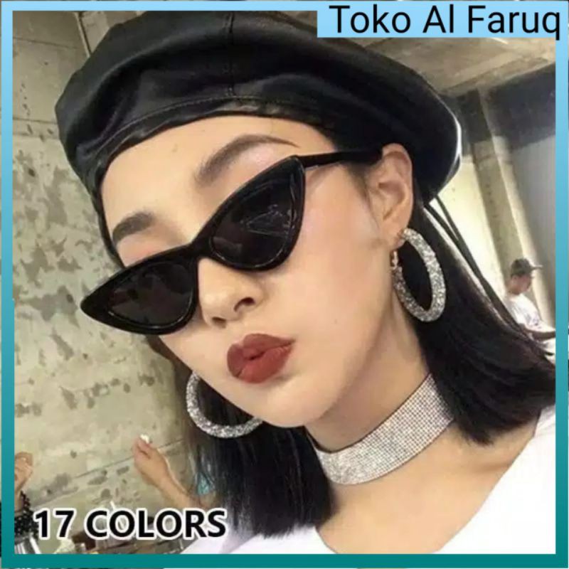 Kacamata Segitiga Semangka Fashion Wanita Cat Eye Triangle Sunglasses