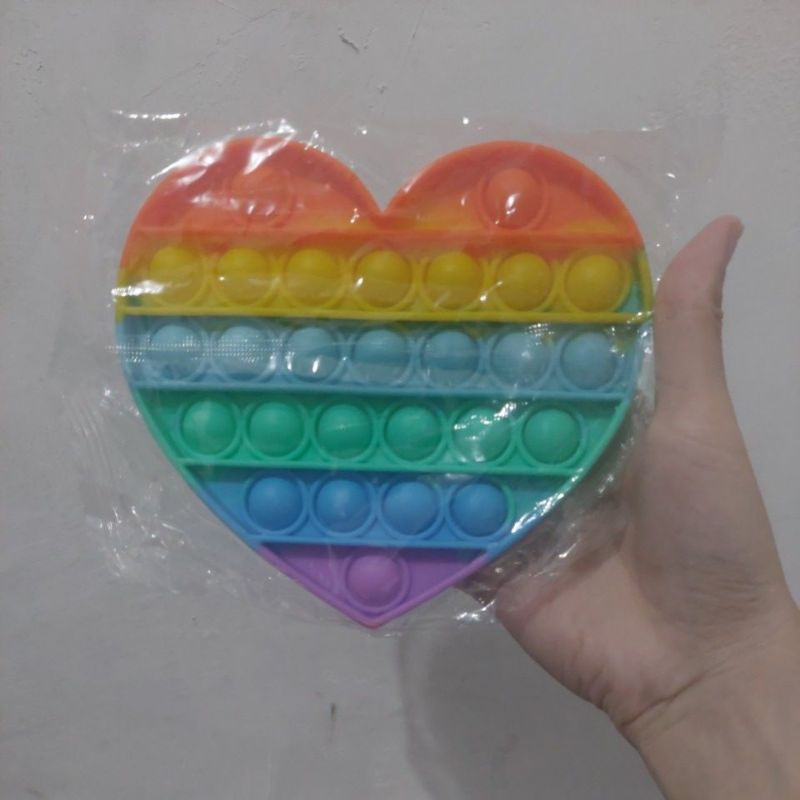《READY STOCK 50+ JENIS》 Mainan Anak Pop it Fidget Unicorn Rainbow Versi 1-Heart Highqualitybig