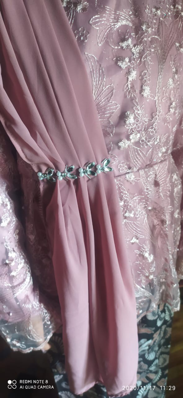 (ready Anak) Couple Batik Brokat Tulle Audi Marissa Payet Bunga