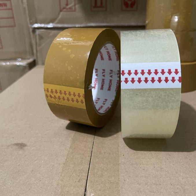 

(BISA COD) FLY HOME Lakban bening 100 Yard 72pcs Harga Grosir 72/90/100 TERMURAH Kode 759